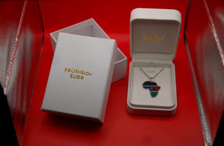 Africa Shaped South Sudan Map/Flag Necklace